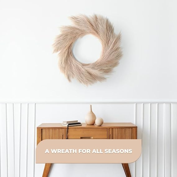 LOZIDECOR Faux Pampas Grass Wreath
